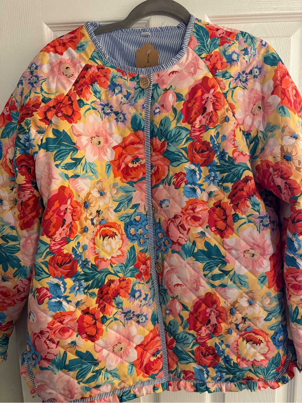 Colorful Floral Quilted Jacket - Bright Multicolor - Picture 3 of 3